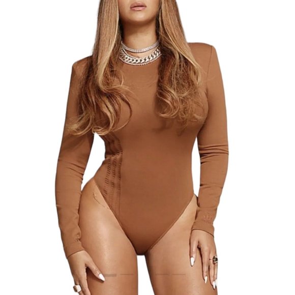 IVY PARK Tops - Adidas x Ivy Park Bodysuit Womens Large 3-Stripes Wild Brown Beyoncé H19009